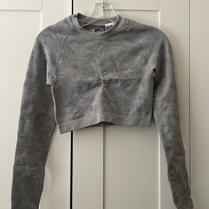 Gymshark Medium Camo Seamless Long Sleeve Crop Top